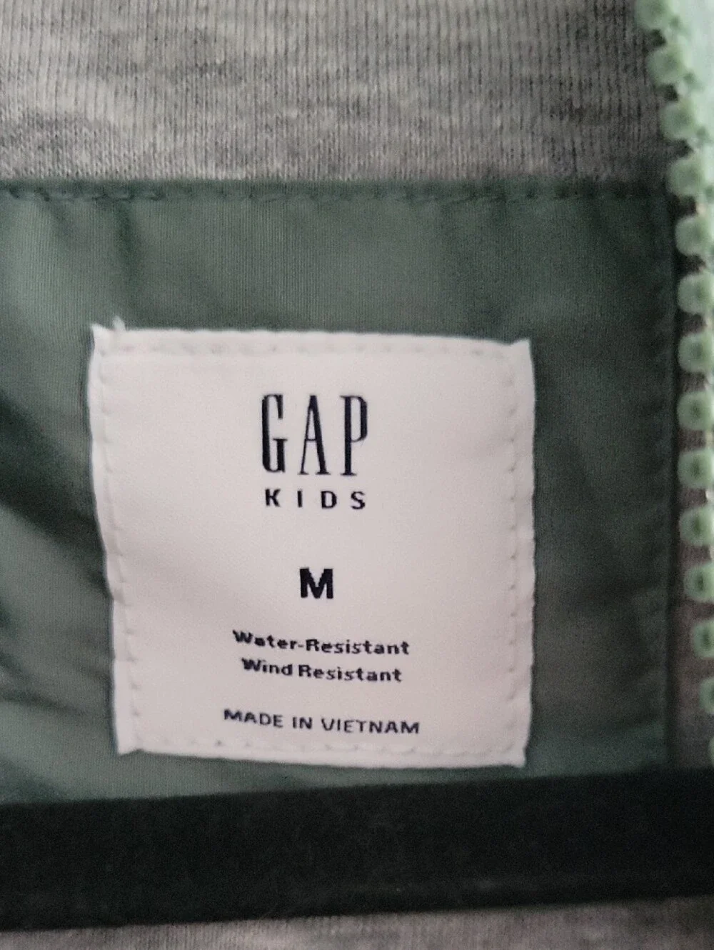 GAP Kids Olive Green Hooded Windbreaker Jacket
